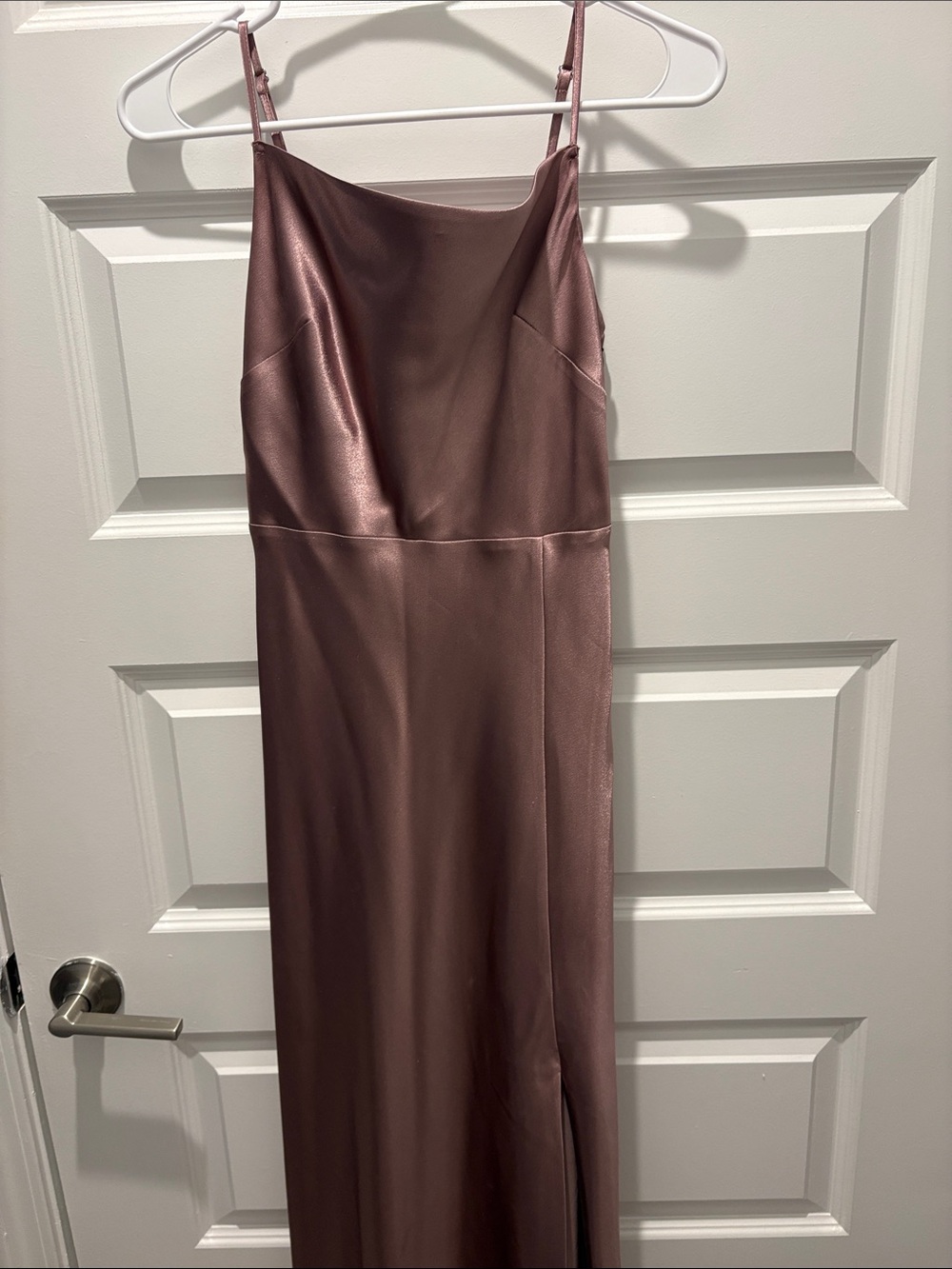 Birdy Grey Satin Slip Maxi Dress in Dusty Rose